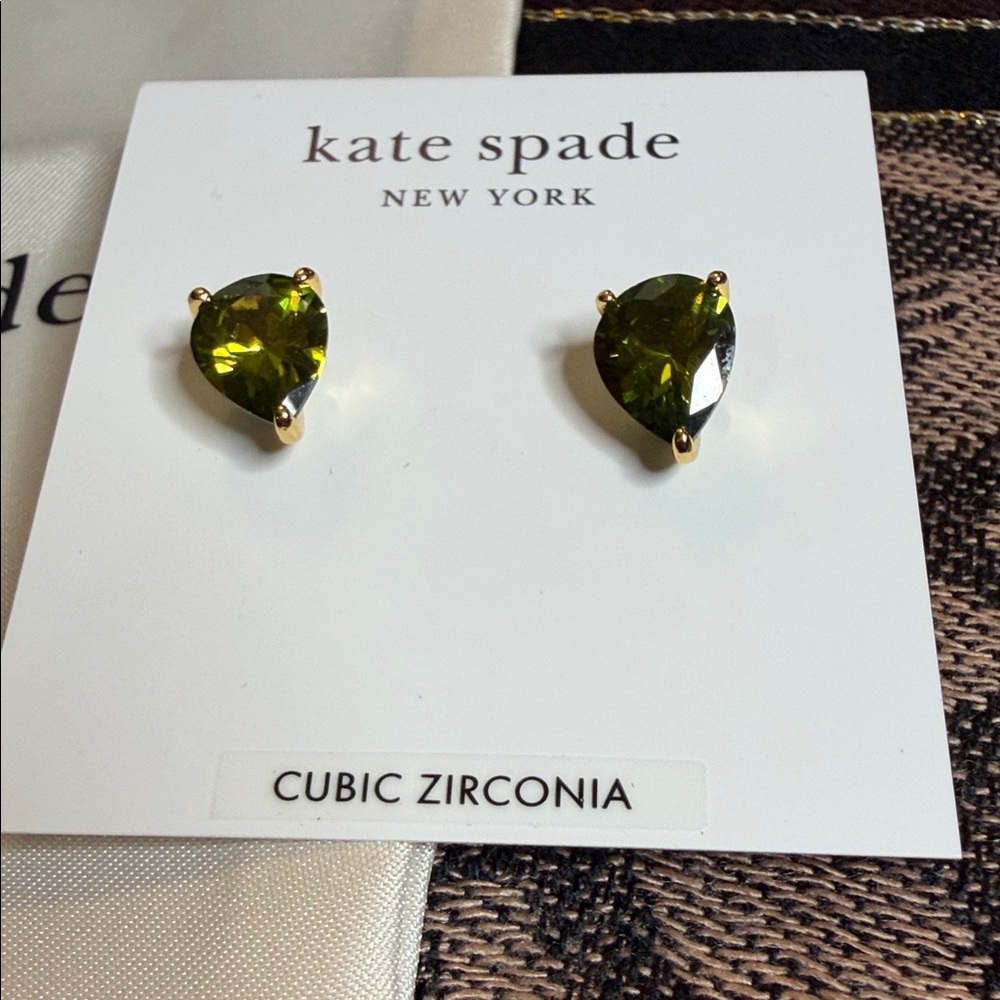 kate spade Peridot Teardrop Cubic Zirconia Stud Earrings